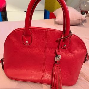 Tignanello red leather tote women purse